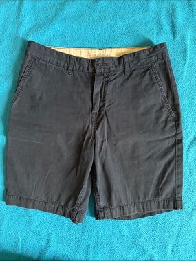 Men's Black Flat Front Chino Shorts